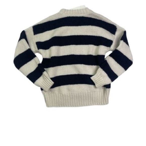 Frame Oversized Crewneck Sweater Women’s Navy Striped Size Small - Picture 5 of 10